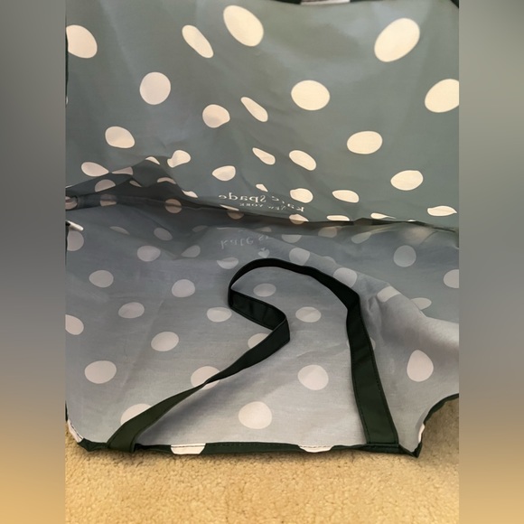 Kate Spade Green-White Polka Dots Canvas Tote XL Bag - Picture 5 of 5